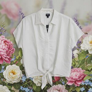 INC INTERNATIONAL CONCEPTS* Short Sleeve W/Front tie knot* Size: L